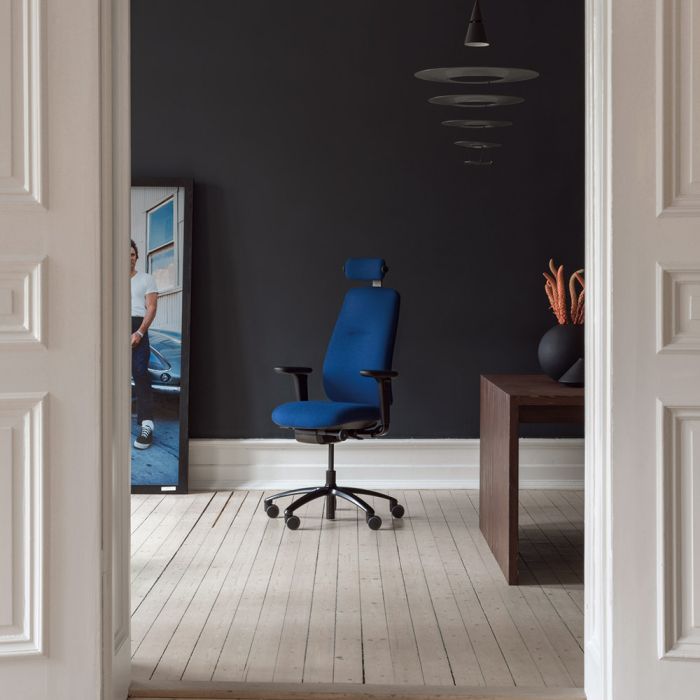 RH New Logic 220 High Back Ergonomic Office Chair - royal blue, lifestyle shot