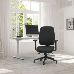 Homeworker Plus High Back Ergonomic Office Chair - lifestyle shot - front angle view, with armrests