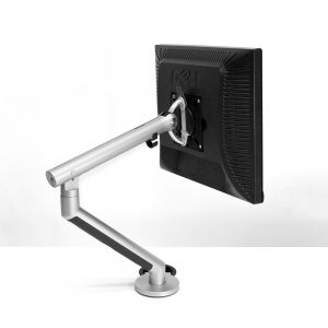 CBS Flo Single Monitor Arm for Opløft (Silver) - side/rear view