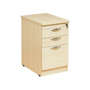 Desk Height 3 Drawer Pedestal - Maple