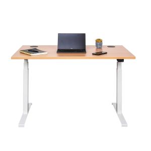 DeskRite 550 Electric Sit-Stand Desk - Maple/White - front view