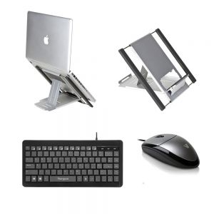 Slim Cool Laptop Stand, Targus Keyboard & V7 MV3000 Mouse