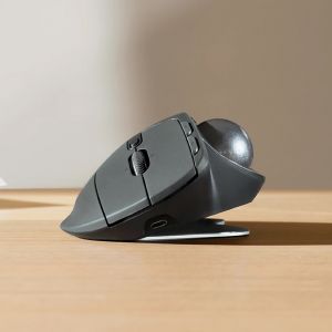 Logitech MX Ergo Wireless Trackball Mouse - lifestyle image, showing front view