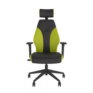 PlayaOne Black/Lime Gaming Chair - front view