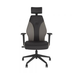 PlayaOne Black/Steel Gaming Chair - front view