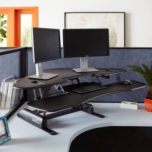 VariDesk® Cube Corner® 48 - lifestyle view in 'up' position