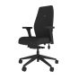 Positiv Plus (high back) Ergonomic Office Chair - black, front angle view, with armrests