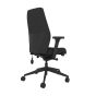 Positiv Plus (high back) Ergonomic Office Chair - black, back angle view, with armrests