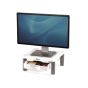Premium Monitor Riser Plus - Platinum - front angle view with monitor