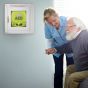 ZOLL AED Plus Fully Automatic Defibrillator - lifestyle shot, shown within the Indoor Standard Wall Cabinet