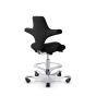 HÅG 8106 Capisco Ergonomic Office Chair - black, back angle view, with footring
