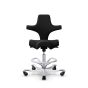 HÅG 8106 Capisco Ergonomic Office Chair - black, front view, with footring
