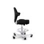 HÅG 8106 Capisco Ergonomic Office Chair - black, side view, with footring