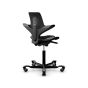 HÅG Capisco Puls 8010 Ergonomic Office Chair - black, back angle view, with black base