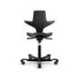 HÅG Capisco Puls 8010 Ergonomic Office Chair - black, front view, with black base