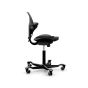 HÅG Capisco Puls 8010 Ergonomic Office Chair - black, side view, with black base
