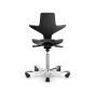 HÅG Capisco Puls 8010 Ergonomic Office Chair - black, front view, with polished base