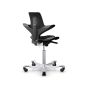 HÅG Capisco Puls 8010 Ergonomic Office Chair - black, back angle view, with silver base