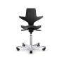 HÅG Capisco Puls 8010 Ergonomic Office Chair - black, front view, with silver base