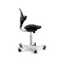 HÅG Capisco Puls 8010 Ergonomic Office Chair - black, side view, with silver base