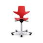 HÅG Capisco Puls 8010 Ergonomic Office Chair - red, front view, with silver base