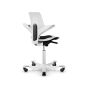 HÅG Capisco Puls 8010 Ergonomic Office Chair - white, back angle view, with white base