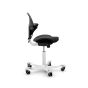 HÅG Capisco Puls 8020 Ergonomic Office Chair - black, side view, with silver base