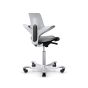 HÅG Capisco Puls 8020 Ergonomic Office Chair - grey, back angle view, with silver base