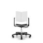 HÅG Conventio Wing 9822 - white plastic, black fabric seat, front view with armrests