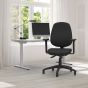 Homeworker Ergonomic Office Chair - lifestyle shot - front angle view, with armrests and hard floor castors