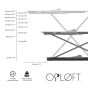 Opløft Sit-Stand Platform - side view with technical data