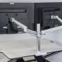 Opløft Dual Monitor Arm - rear view with monitors