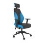 PlayaOne Black/Azure Gaming Chair - front angle view