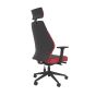 PlayaOne Black/Scarlet Gaming Chair - back angle view