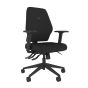 Positiv Me 100 Task Chair (medium back) - black - front angle view, with armrests