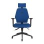 Positiv Me 100 Task Chair (medium back) - royal blue - front view, with armrests and headrest