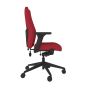 Positiv Plus (high back) Ergonomic Office Chair - red, side view, with armrests
