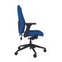 Positiv Plus (high back) Ergonomic Office Chair - royal blue, side view, with armrests