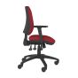 Positiv S600 Ind Task Chair - red, side view, with armrests