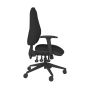 Positiv U600 Ind Task Chair (high back) - black, side view, with armrests