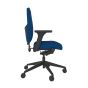 Positiv Plus (medium back) Ergonomic Office Chair - royal blue, side view, with armrests