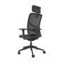 Responsiv RV150 Mesh Back Chair - grey, back angle view, with armrests