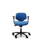 RH Activ 202 Ergonomic Office & Industry Chair - royal blue, front view, with armrests and castors