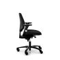 RH Activ 220 Ergonomic Office & Industry Chair - black, side view, with armrests and castors