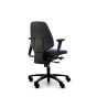 RH Activ 220 Ergonomic Office & Industry Chair - navy, back angle view, with armrests and castors