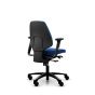 RH Activ 220 Ergonomic Office & Industry Chair - royal blue, back angle view, with armrests and castors