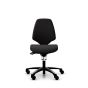 RH Activ 220 Ergonomic Office & Industry Chair - black, front view, without armrests, and castors