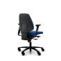 RH Activ 222 Ergonomic Office & Industry Chair - royal blue, back angle view, with armrests and castors