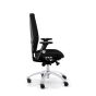 RH Extend 220 Ergonomic Office Chair - black, side view, with armrests and grey lacquered aluminium base