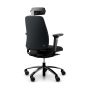 RH Logic 200 Medium Back Ergonomic Office Chair - black, back angle view, showing upholstered back